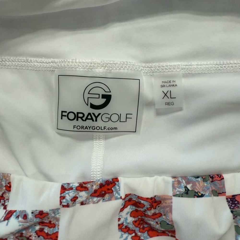 Foray Golf Women’s XL Floral Check Hidden Pocket Stretch Performance Skort NWT - Picture 2 of 4